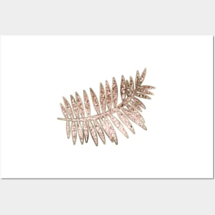 Fern - rose gold glitter Posters and Art